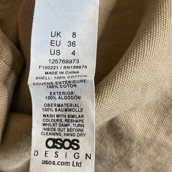 Asos Design Oversized Washed Hooded Parka with Cargo Pockets in Sand Women’s 4 - Picture 12 of 14